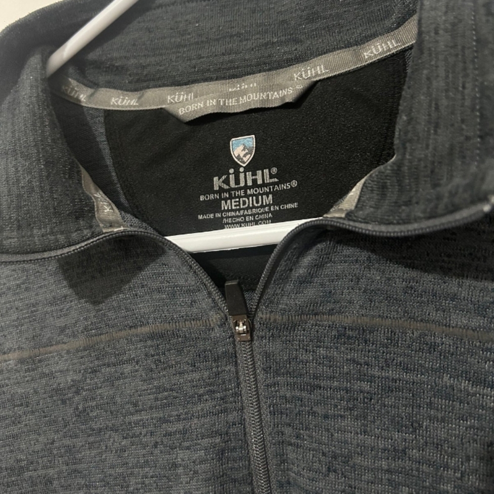 Kuhl Quarter Zip ThermoKore Sweater Jacket Gray Pullover Mock Neck Mens Medium - Picture 3 of 4